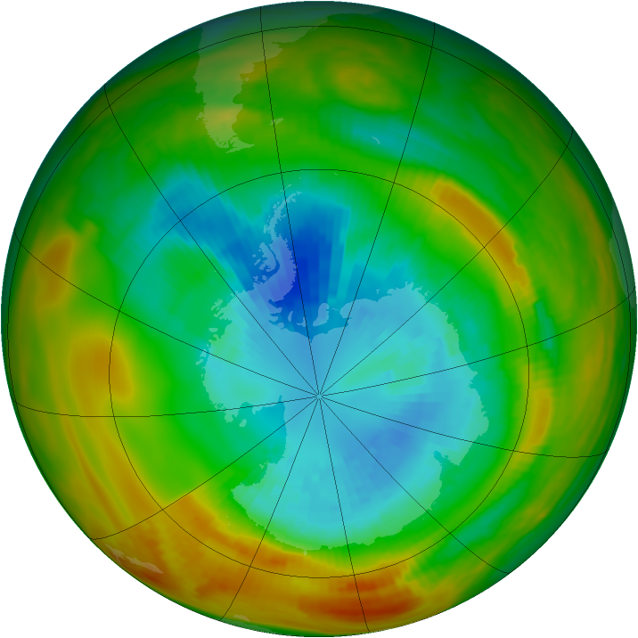 Antarctic ozone map for 15 September 1979
